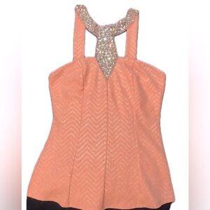 Jacaranda Women’s Size S Peach color with gold accent lines in fabric